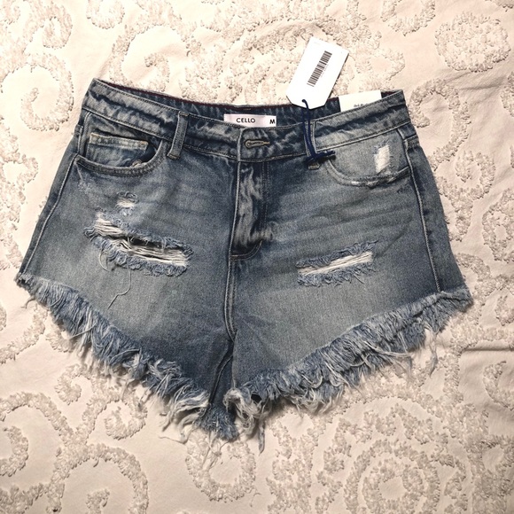 High waisted denim shorts - Picture 1 of 2